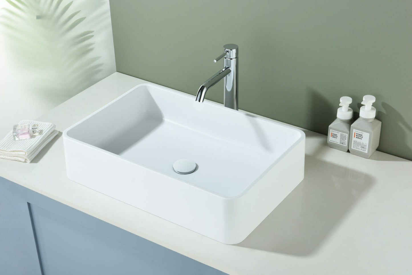 600mmx400mm  Above Counter Basin Quartz - Matte White