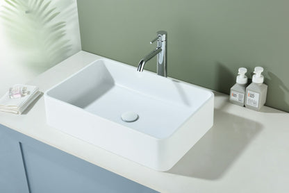 600mmx400mm Above Counter Basin Quartz Matte White