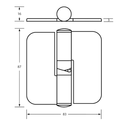 207C Gravity Hinge (Each) – With Screw Fixings