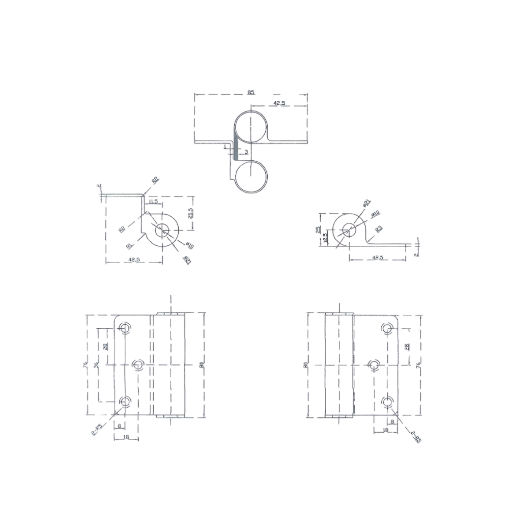 209 Double Action Spring Hinge (Each) – With Screw Fixings