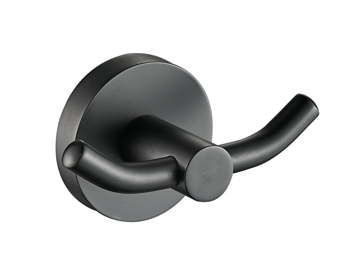 Otus Round Double Robe Hook  - Matt Black