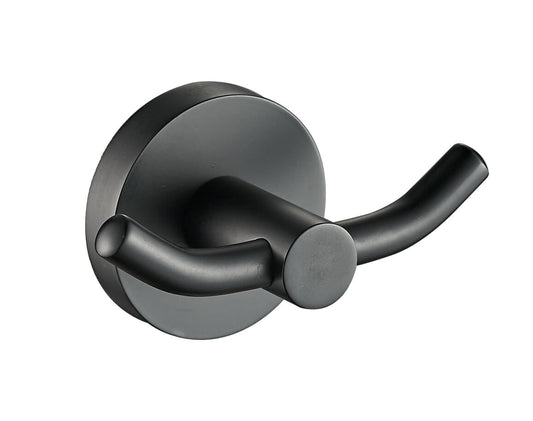 Otus Round Double Robe Hook  - Matt Black
