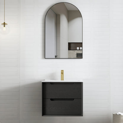 Byron 600mm Black Oak Wall Hung Cabinet Only