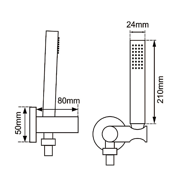 Round Brushed Copper Shower Rail with Handheld Shower(Stainless Steel Hose)