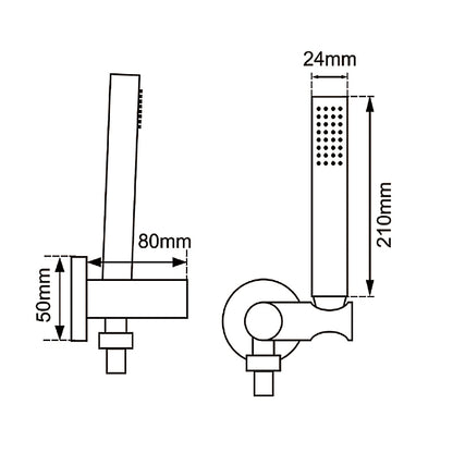 Round Brushed Copper Shower Rail with Handheld Shower(Stainless Steel Hose)