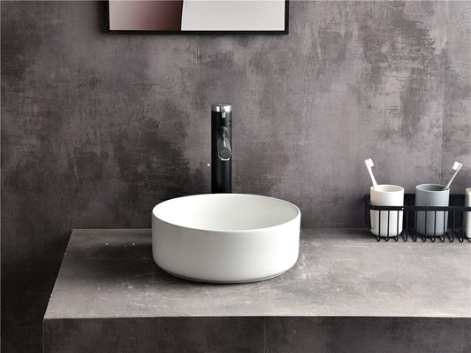 Levenge - 300mm Matte White Ceramic Round Above Counter Basin - CLA-524C-M  -  300x300x110mm