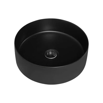 360mm Matt Black Round Above Counter Basin