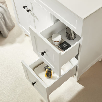 900mm Harrington Floor Vanity PVC Right Side Drawers - Cabinet Only - Matte White