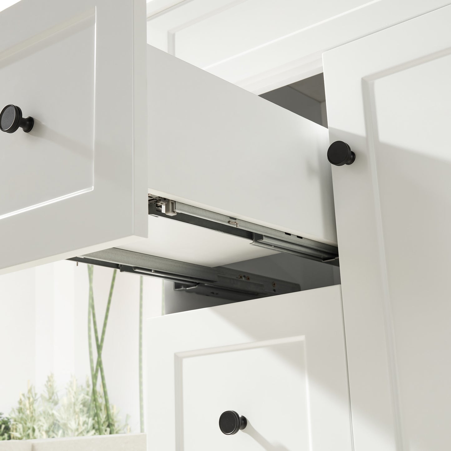 750mm Harrington Floor Vanity PVC Left Side Drawers - Cabinet Only - Matte White
