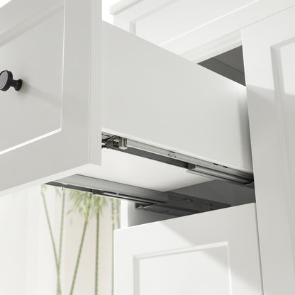 900mm Harrington Floor Vanity PVC Left Side Drawers - Cabinet Only - Matte White