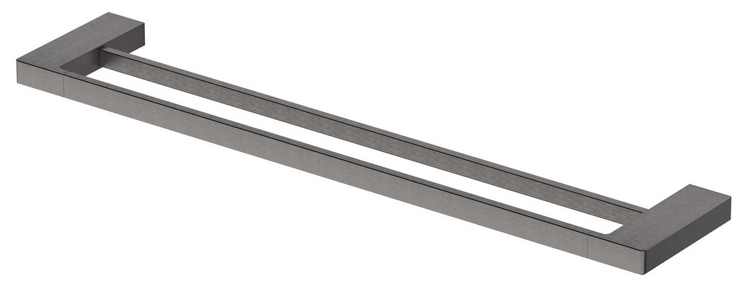 Milos Double Towel Rail - 600mm - Gunmetal