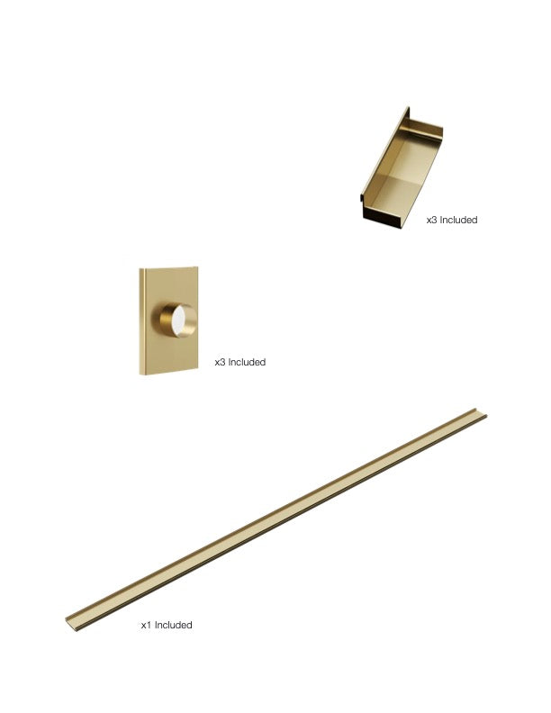 K1 Ezy-3000mm TS / Endcap / 50mm Outlet - Brushed Brass