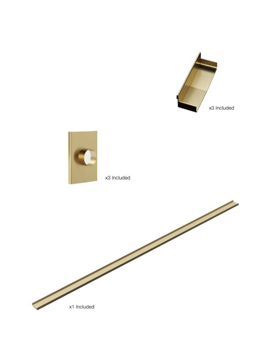 K1 Ezy-3000mm TS / Endcap / 50mm Outlet - Brushed Brass
