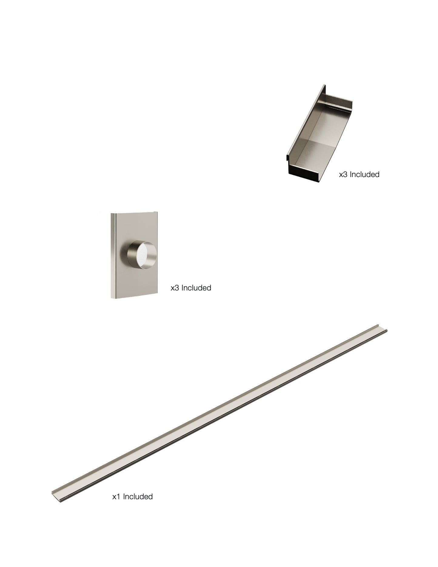 K1 Ezy-3000mm TS / Endcap / 50mm Outlet - Brushed Nickel