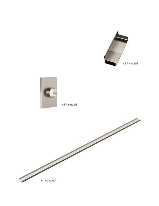 K1 Ezy-3000mm TS / Endcap / 50mm Outlet - Brushed Nickel