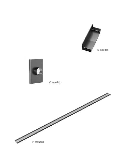 K1 Ezy-3000mm TS / Endcap / 50mm Outlet - Gunmetal