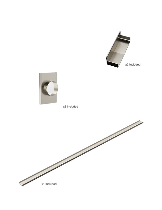 K1 Ezy-3000mm TS / Endcap / 70mm Outlet - Brushed Nickel