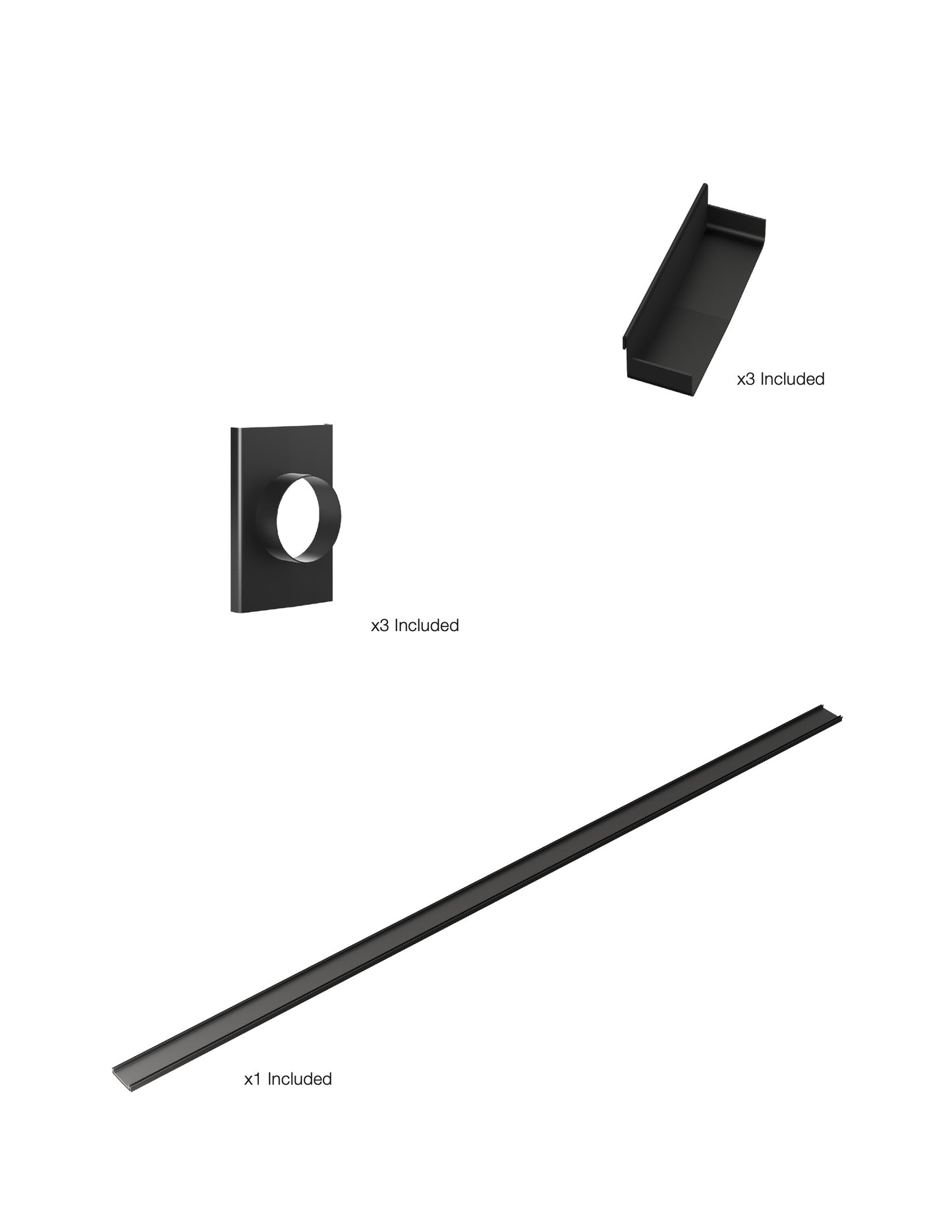 K1 Ezy-3000mm TS / Endcap / 70mm Outlet - Matte Black