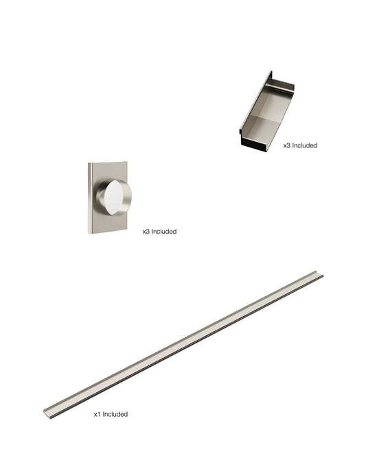 K1 Ezy-3000mm TS / Endcap / 80mm Outlet - Brushed Nickel
