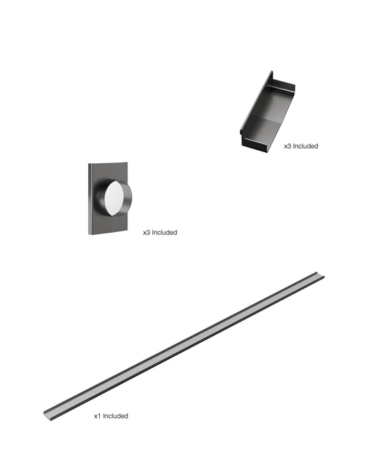 K1 Ezy-3000mm TS / Endcap / 80mm Outlet - Gunmetal