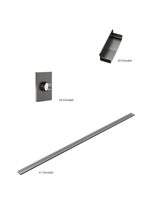 K1 Ezy-3000mm VL / Endcap / 50mm Outlet - Gunmetal