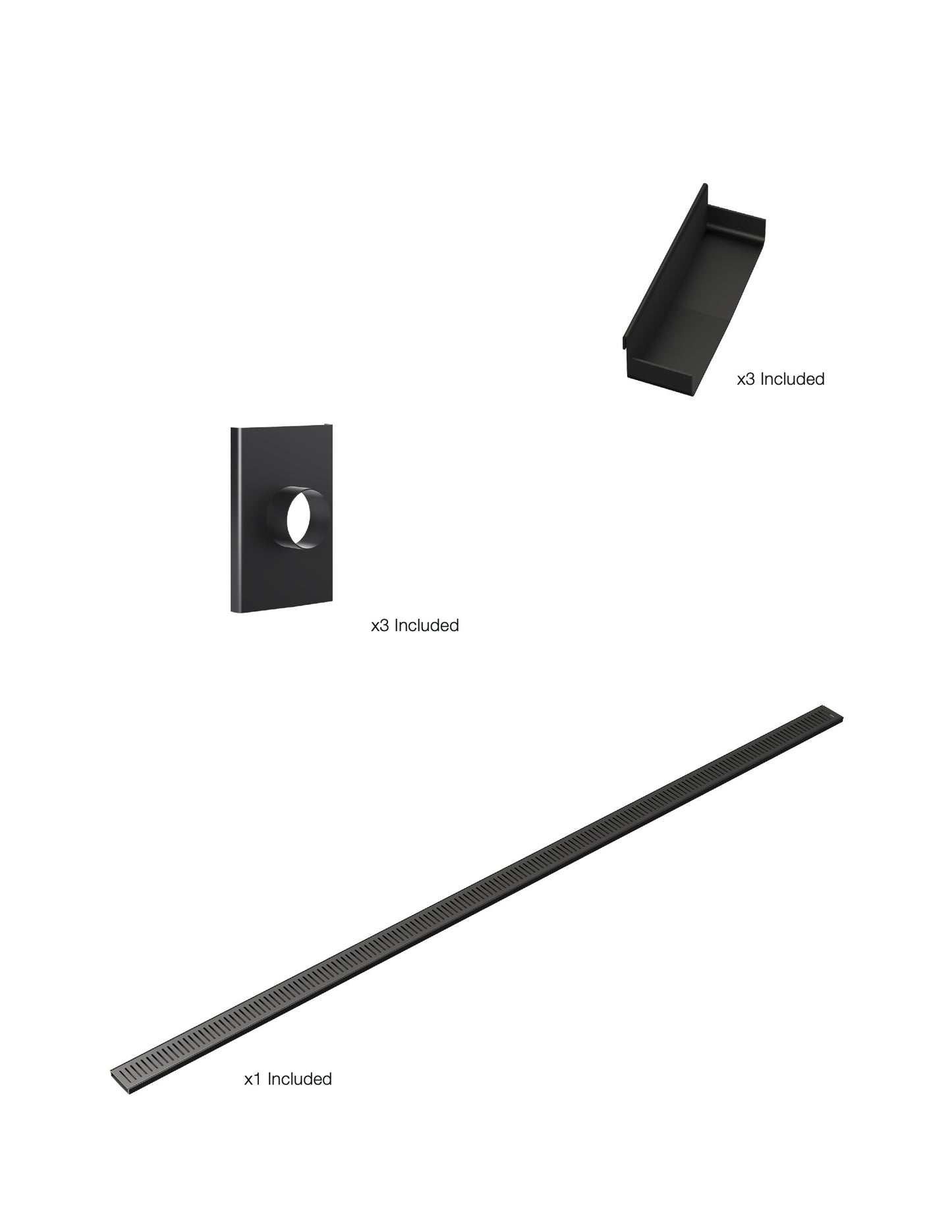 K1 Ezy-3000mm VL / Endcap / 50mm Outlet - Matte Black