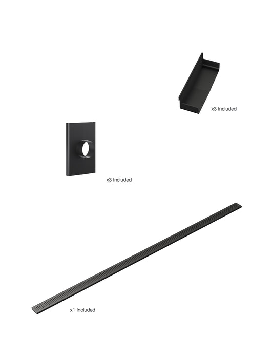 K1 Ezy-3000mm VL / Endcap / 50mm Outlet - Matte Black