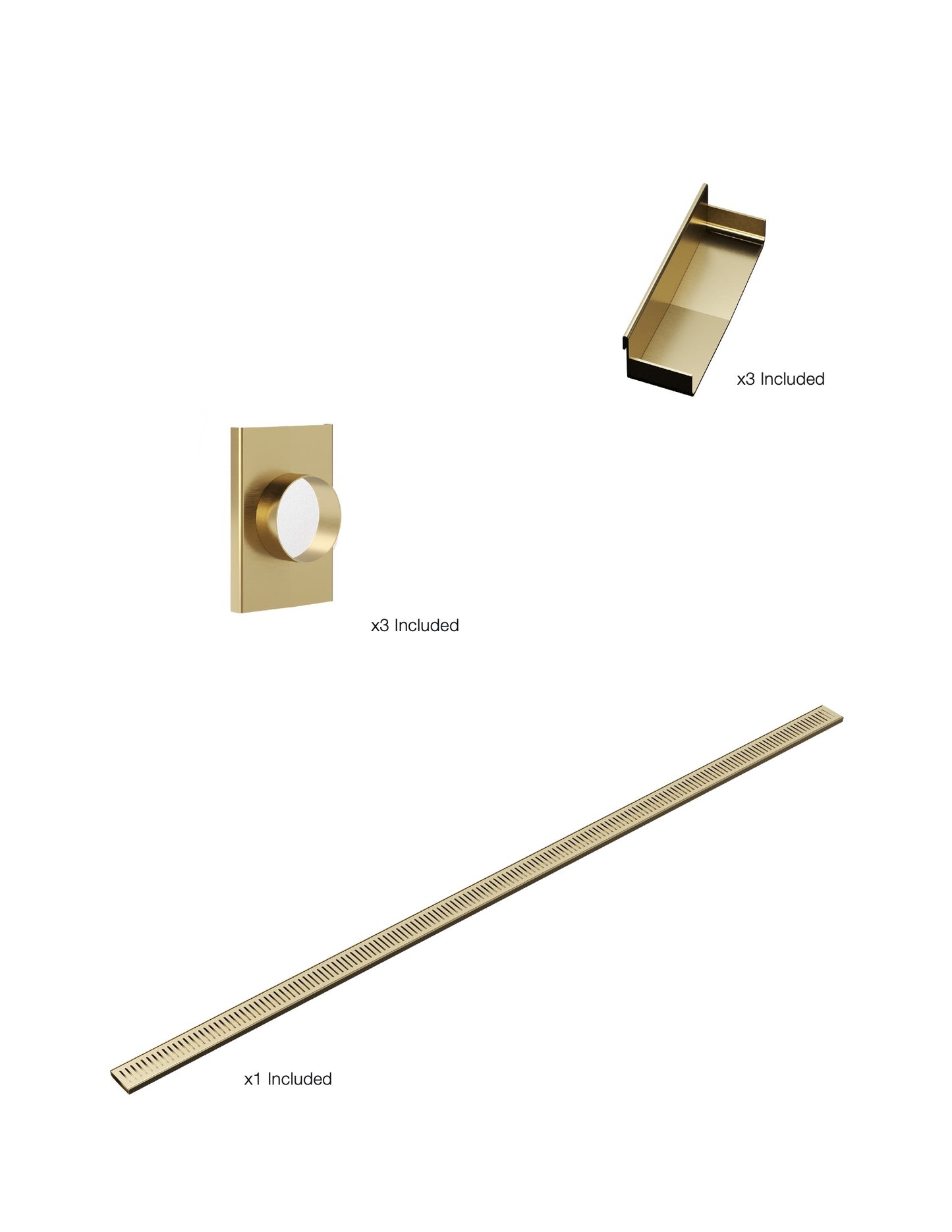 K1 Ezy-3000mm VL / Endcap / 70mm Outlet - Brushed Brass