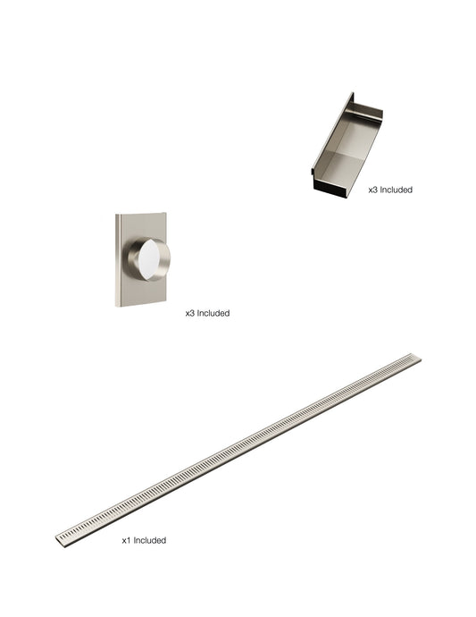 K1 Ezy-3000mm VL / Endcap / 70mm Outlet - Brushed Nickel