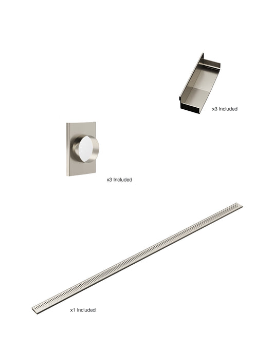 K1 Ezy-3000mm VL / Endcap / 80mm Outlet - Brushed Nickel