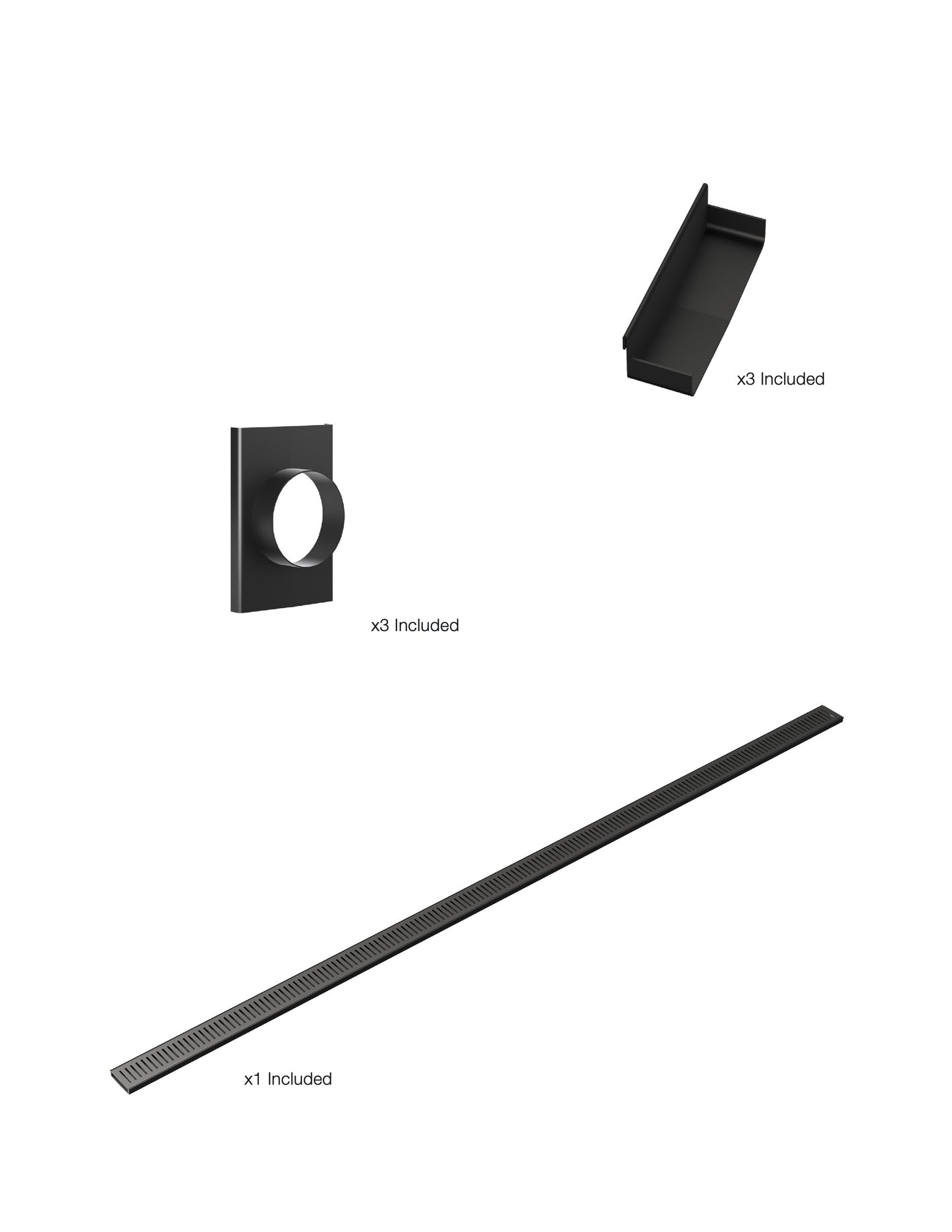 K1 Ezy-3000mm VL / Endcap / 80mm Outlet - Matte Black