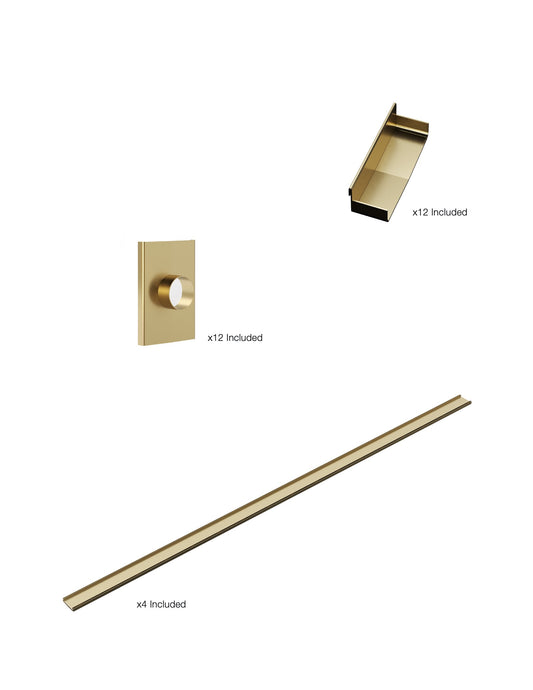 K4 Ezy-3000mm TS / Endcap / 50mm Outlet - Brushed Brass