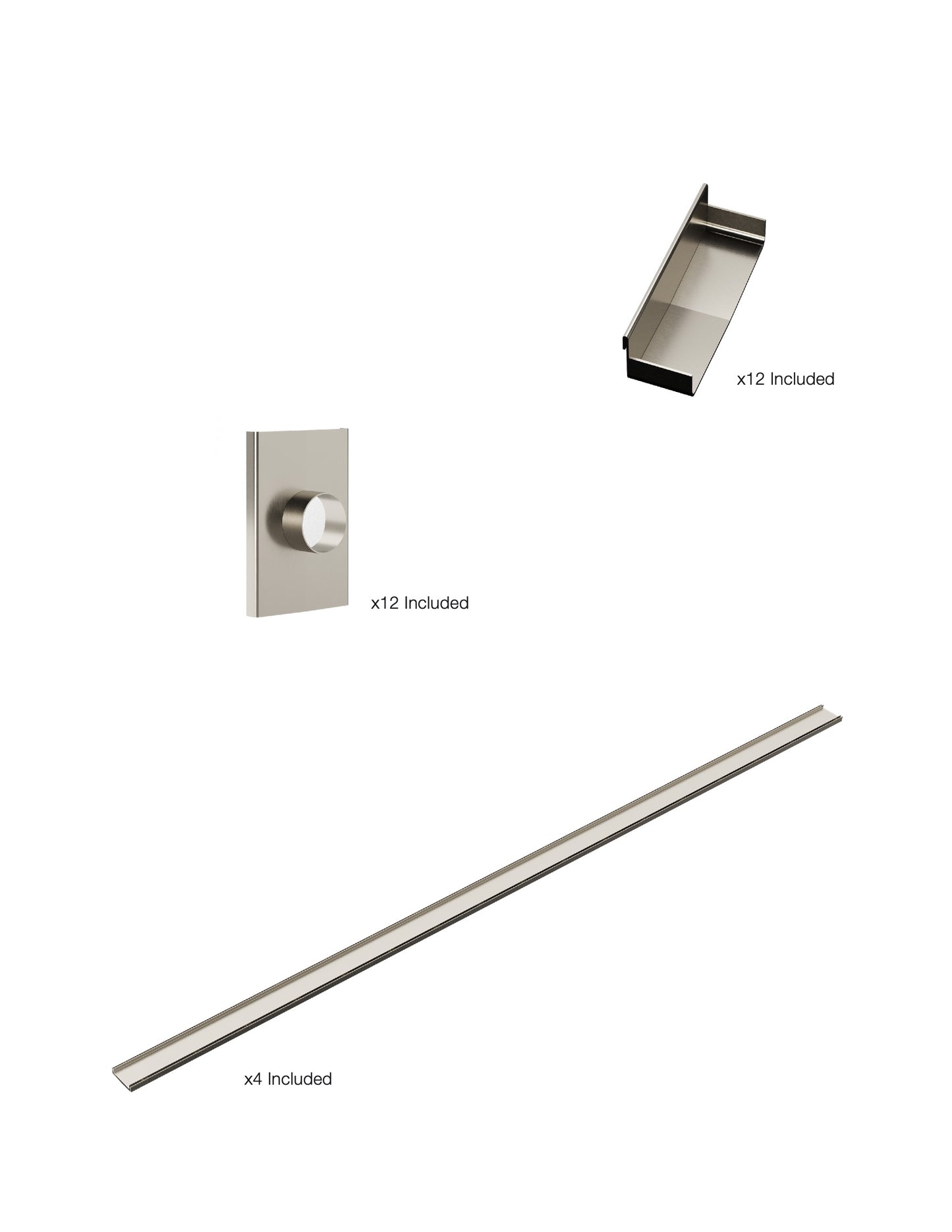 K4 Ezy-3000mm TS / Endcap / 50mm Outlet - Brushed Nickel