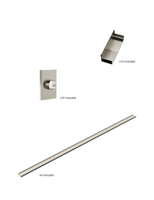 K4 Ezy-3000mm TS / Endcap / 50mm Outlet - Brushed Nickel