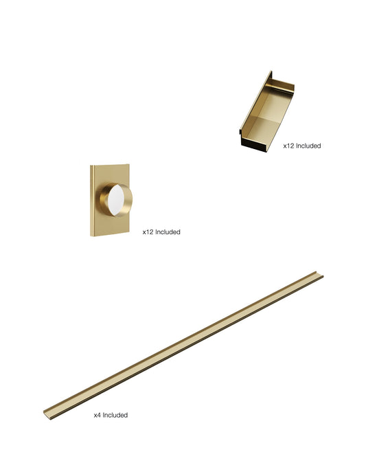 K4 Ezy-3000mm TS / Endcap / 70mm Outlet - Brushed Brass