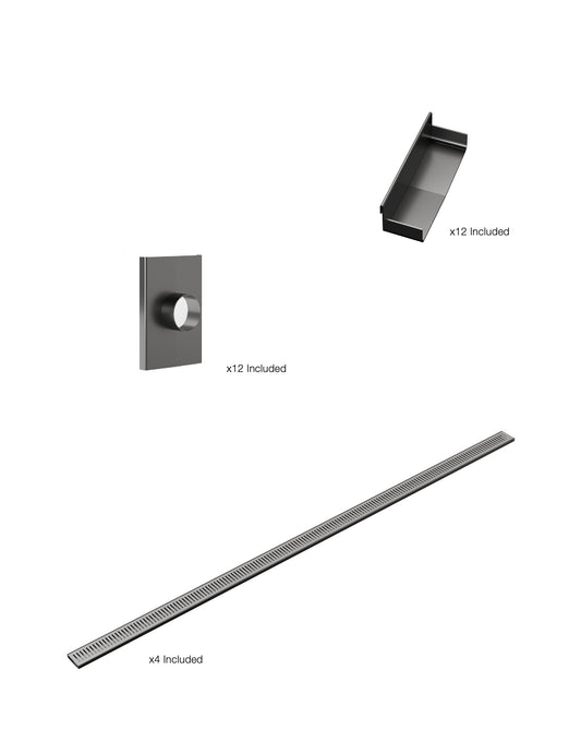 K4 Ezy-3000mm VL / Endcap / 50mm Outlet - Gunmetal