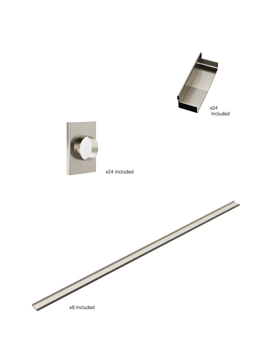 K8 Ezy-3000mm TS / Endcap / 70mm Outlet - Brushed Nickel