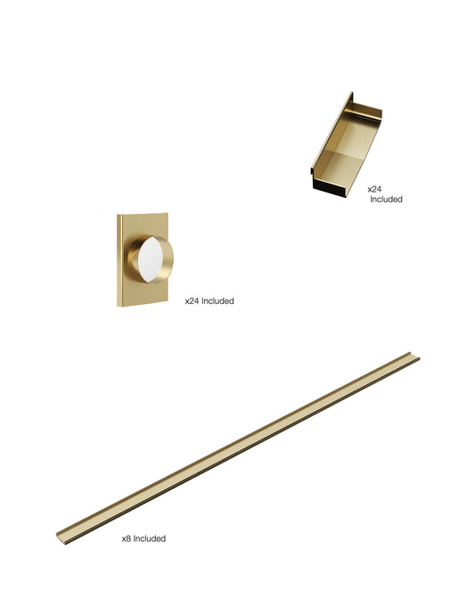 K8 Ezy-3000mm TS / Endcap / 80mm Outlet - Brushed Brass