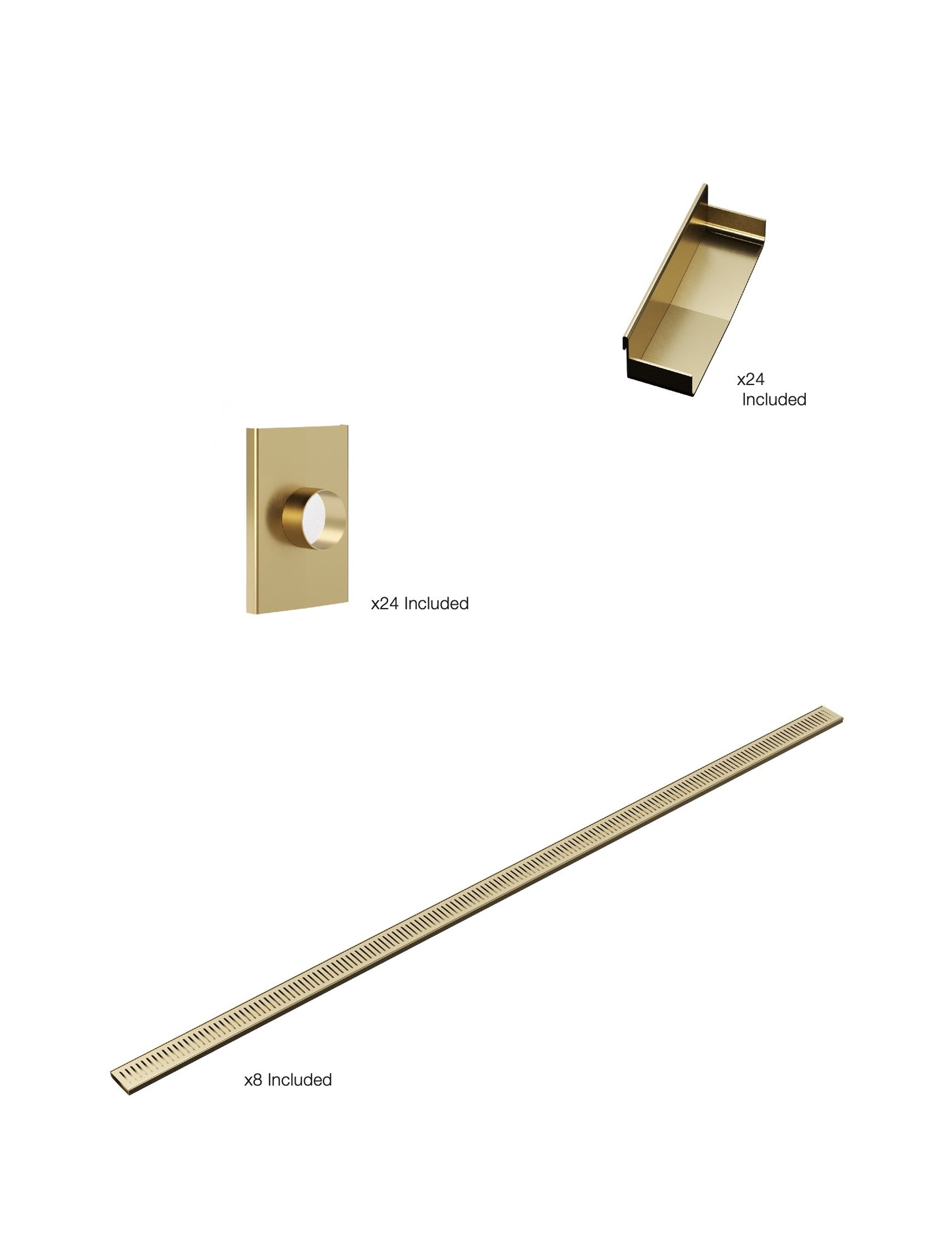 K8 Ezy-3000mm VL / Endcap / 50mm Outlet - Brushed Brass