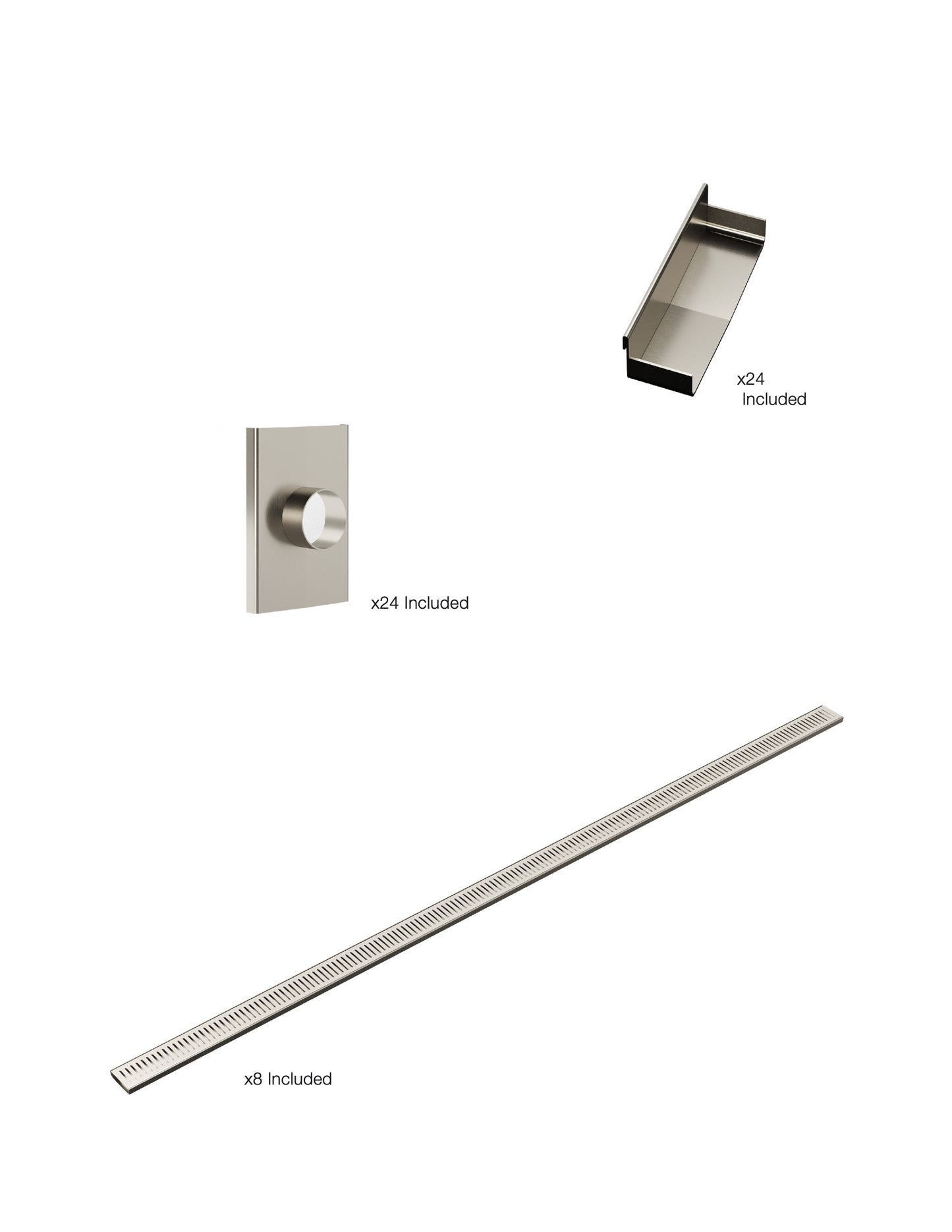 K8 Ezy-3000mm VL / Endcap / 50mm Outlet - Brushed Nickel