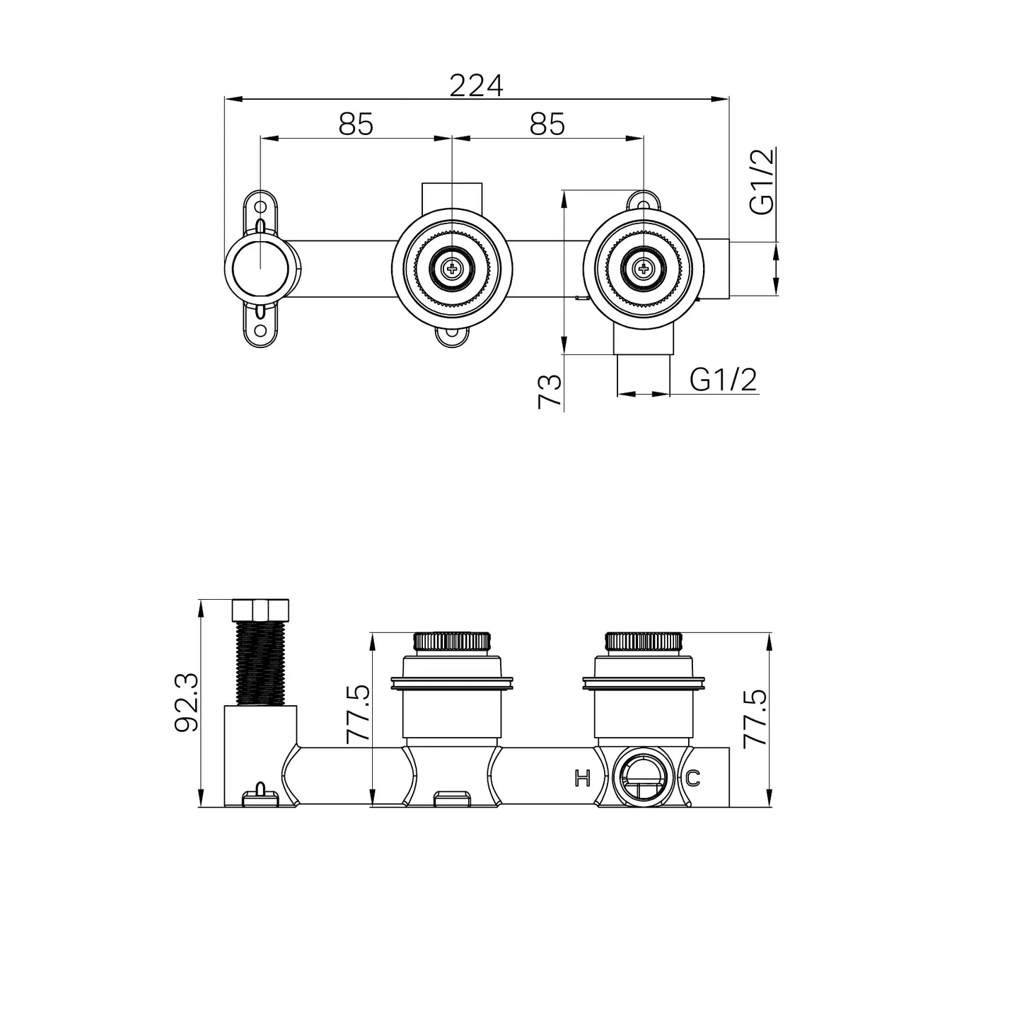Serenity Shower System Body Only