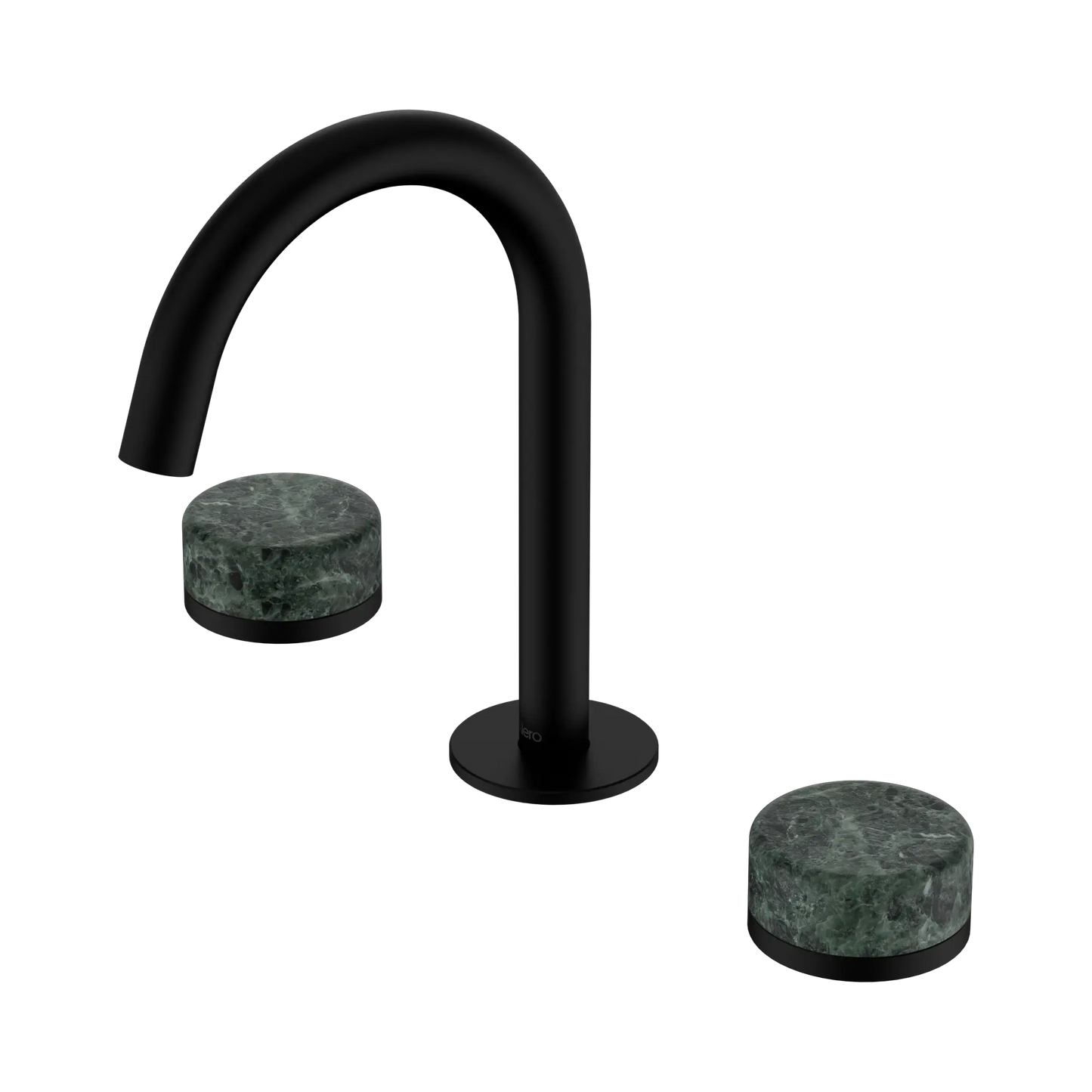 Serenity Basin Set Arc Spout With Verde Alpi Handle Matte Black
