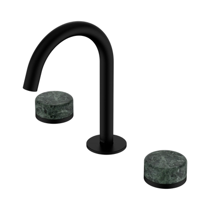 Serenity Basin Set Arc Spout With Verde Alpi Handle Matte Black