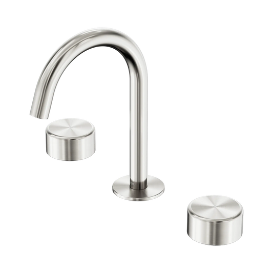 Serenity Basin Set Arc Spout With Metal Handle Brushed Nickel