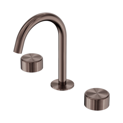 Serenity Basin Set Arc Spout With Metal Handle Brushed Bronze