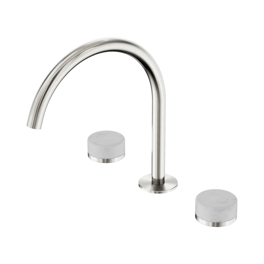 Serenity Bath/Kitchen Set Arc Spout With Carrara Handle Brushed Nickel