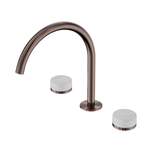 Serenity Bath/Kitchen Set Arc Spout With Carrara Handle Brushed Bronze