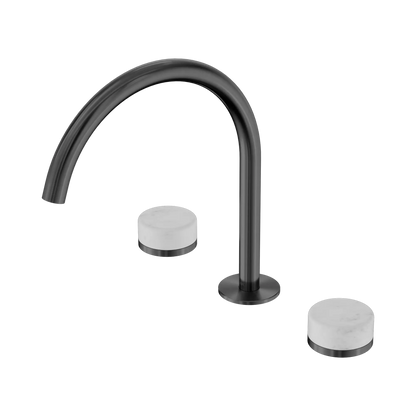 Serenity Bath/Kitchen Set Arc Spout With Carrara Handle Gun Metal
