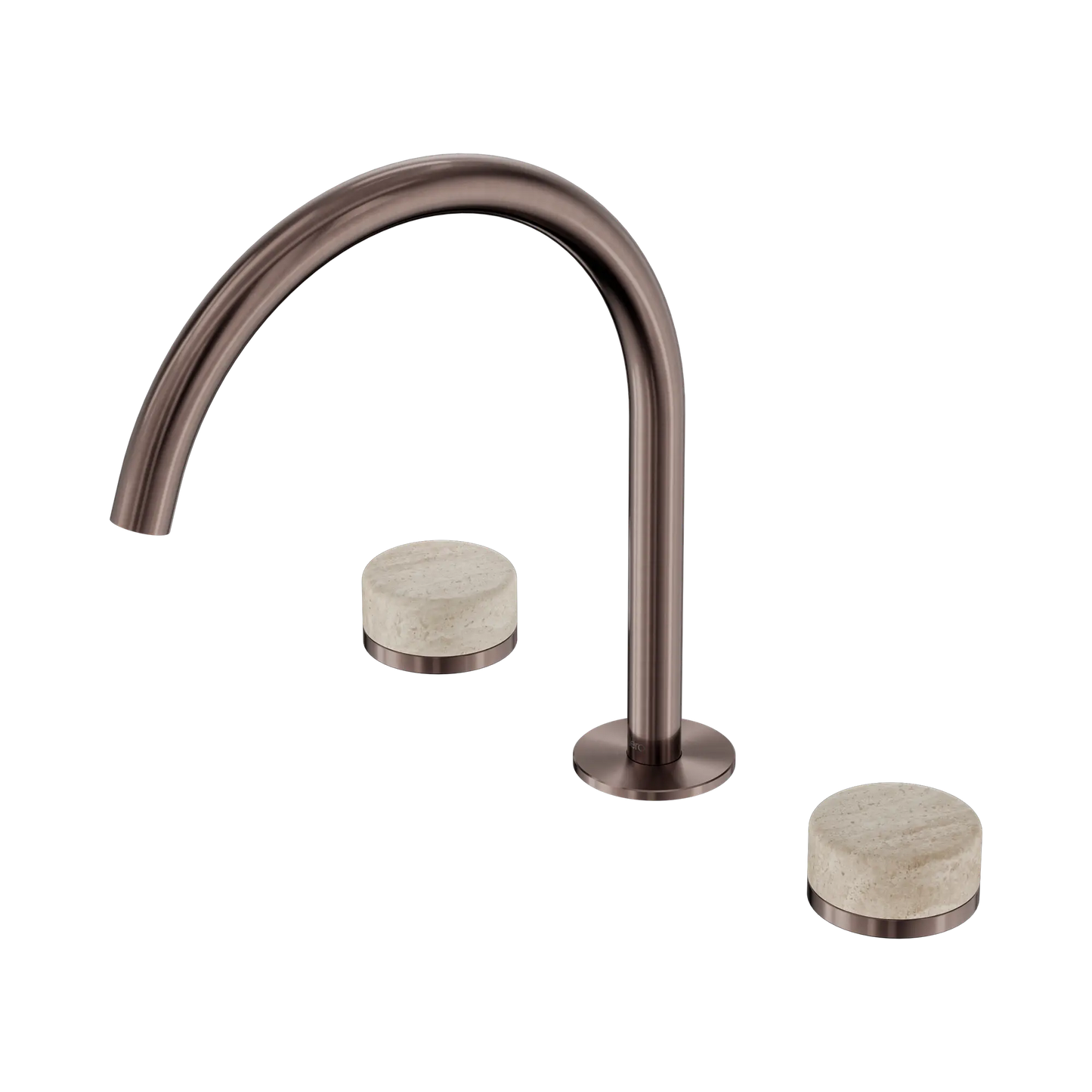 Serenity Bath/Kitchen Set Arc Spout With Rome Travertine Handle Brushed Bronze