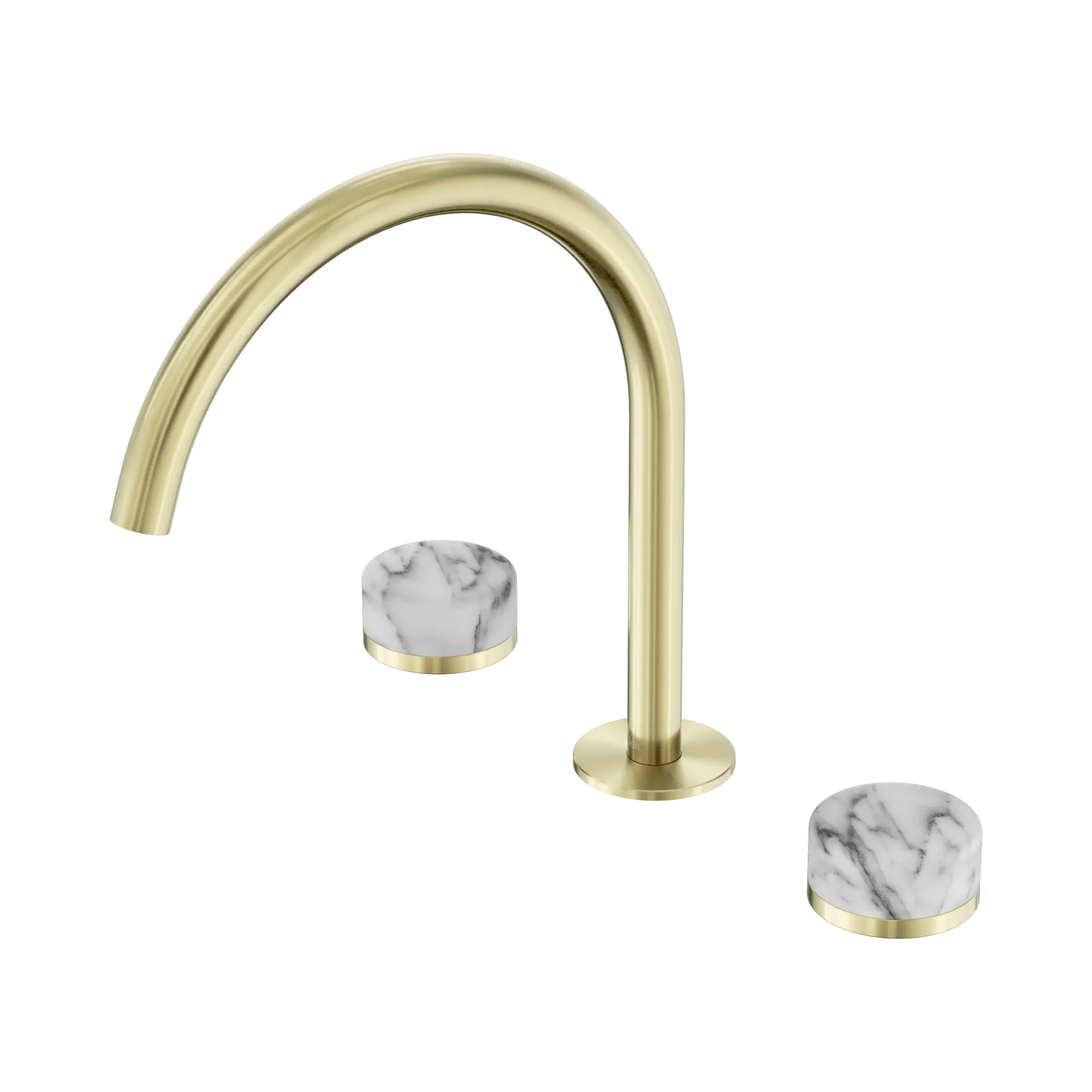Serenity Bath/Kitchen Set Arc Spout With Arabescato Corchia Handle Brushed Gold